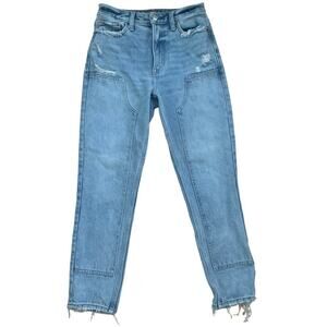 Abercrombie Annie High Rise Girlfriend Distressed Denim Jeans Size 25 / 0R